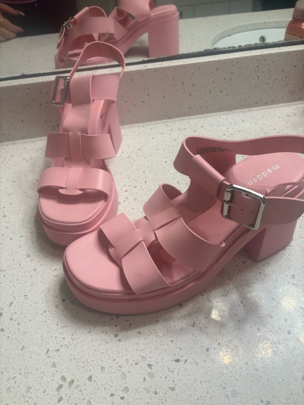 Madden Girl Bubblegum Pink Chunky Platform Sandals